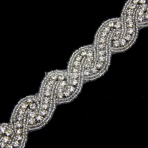 Rhinestone Crystal Trimming Sew on or Iron on Bridal Accessories Price Per 1 Yard