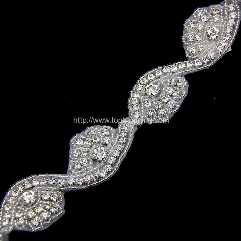 Rhinestone Crystal Trim Wedding Sash Jewelry DIY Accessories Etsy