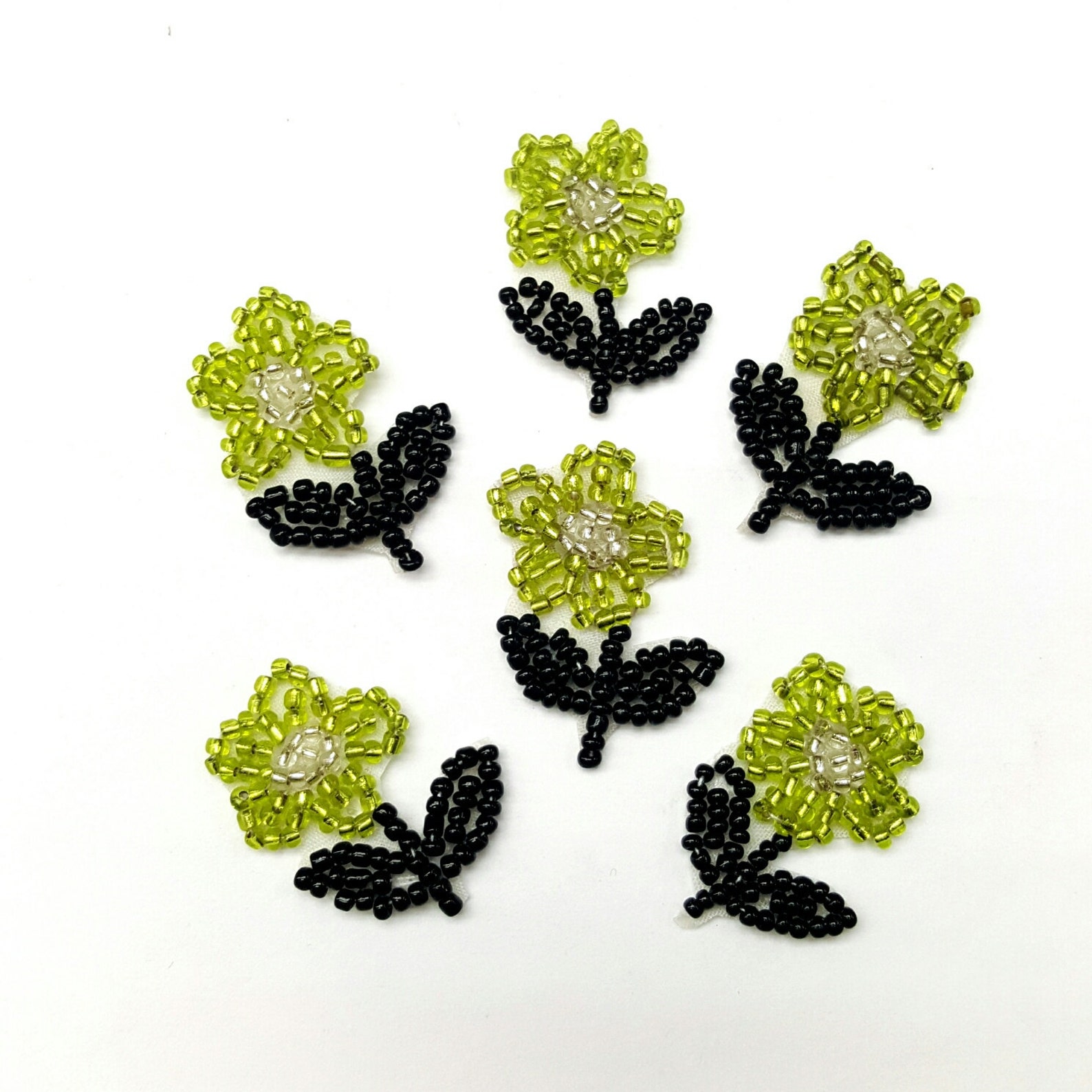 12 Pieces Listing Cute Mini Beaded Flower Applique Sew on or Etsy