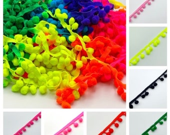 Pom Pom trim handcrafted fringe fabric lace sewing border trim new for craft 5yd