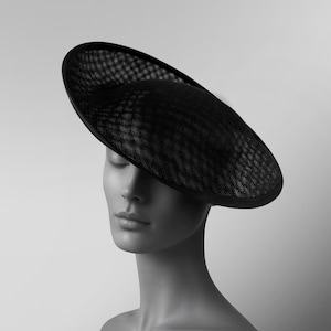 Large Buckram Saucer Fascinator Base – 11” Diameter with 1.75” Brim | Asymmetrical Millinery Foundation for Hats, Weddings & Derby