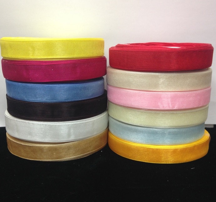 50 Yards 5/8inch Organza sheer Ribbons 12 Different Colors Selling per ...