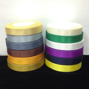 25 Yards SOLID 5/8&quot; Grosgrain Ribbons  14 Different Colors