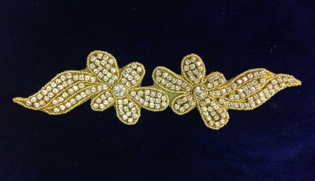 Beautiful Silver Crystal AB Rhinestone Applique Bridal - Etsy