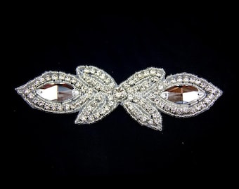 Beautiful Clear Silver Crystal Rhinestone Applique Bridal