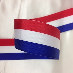 Cinta patriótica roja / blanca / azul Grosgrain, 1.5 "pulgadas de ancho, 5 yardas, patriótica, 4 de julio, Día del Trabajo, Cinta del Día de los Caídos