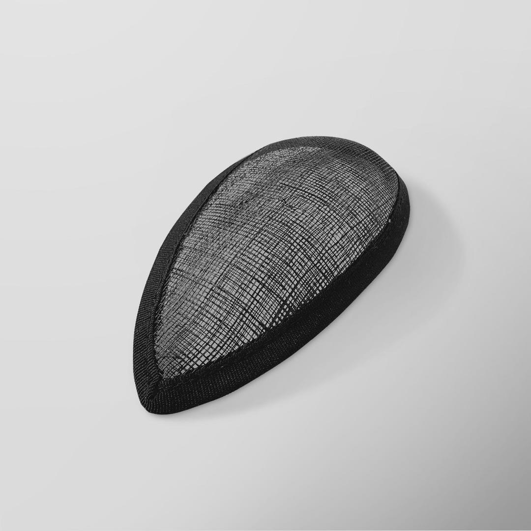 6773 White Open Teardrop Sinamay Hat Fascinator Base For Millinery White Sinamay Teardrop Fascinator Half Hat for Church  main image 4