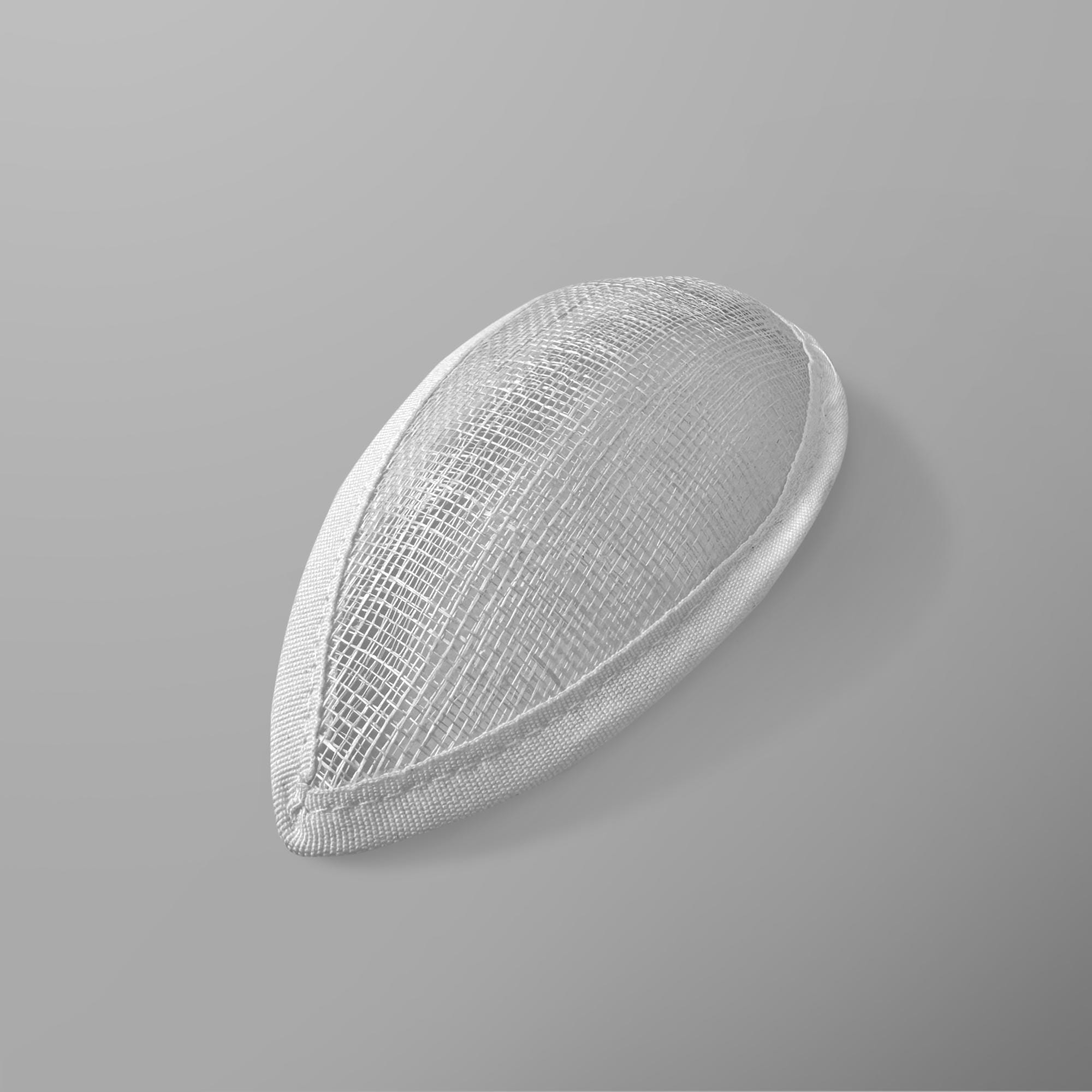 6773 White Open Teardrop Sinamay Hat Fascinator Base For Millinery White Teardrop Sinamay Fascinator Hat Base for Millinery  main image 2