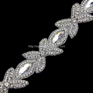 Rhinestone Trim with crystal in center, Dazzling Wedding Ornament, Headpieces