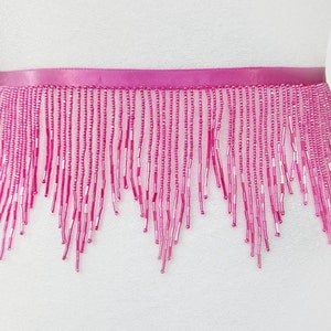 3-3.5&quot; Inch Beaded Fringe Variegated Icicle Chevron Shape Handmade Highest Quality Glass Beads for Dance and Costume