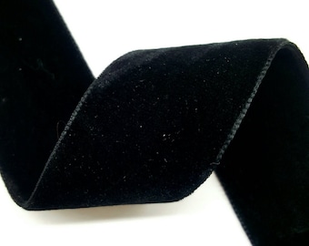 2"inch Wide Black Double Face Nylvalour Swiss Velvet Nylon Ribbon, Selling Per Yard