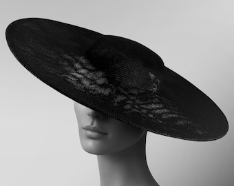 Large Buckram Boater Fascinator Base – 14.5” Round DIY Millinery Foundation for Hats, Costumes, Weddings & Craft Projects