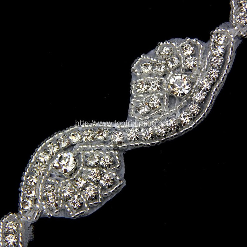 Rhinestone Crystal Trim Wedding Sash Jewelry DIY Accessories Etsy