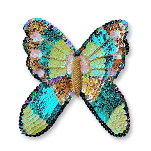 Iridescent Butterfly Sequin Sew-on Appliqué – Perfect for DIY Crafts, Fashion Accessories and Decor