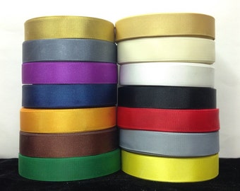 25 Yards SOLID 3/4" Grosgrain Ribbon - Choose Your Color