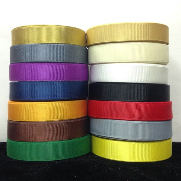 25 Yards SOLID 3/4" Grosgrain Ribbon - Choose Your Color