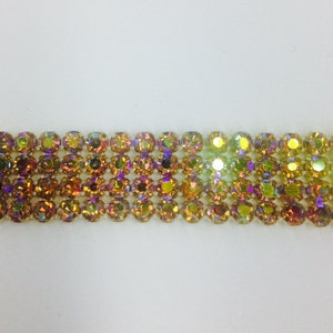 4 ROW Crystal Rhinestone Banging/ Metal Pointed Setting Selling by Yard