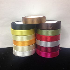 5/8&quot; solo lado Satén cinta 13 Colors.15 yardas/rodillo. Venta por rollo