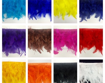 Candele Turkey Fluff Feather Fringe Trim 5.5'' - 6'' Long Selling Per Yard