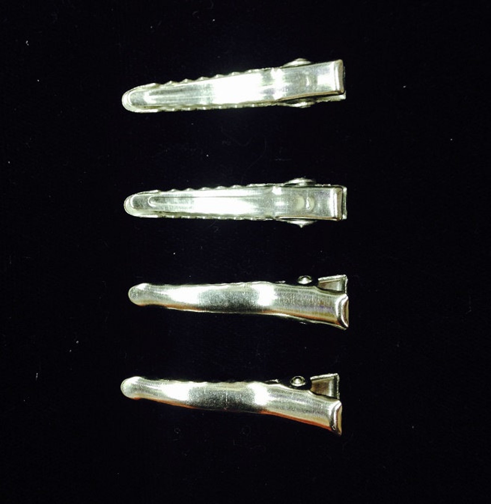 Mini Alligator Hair Clips With Teeth in Silver Metal Tone. Etsy
