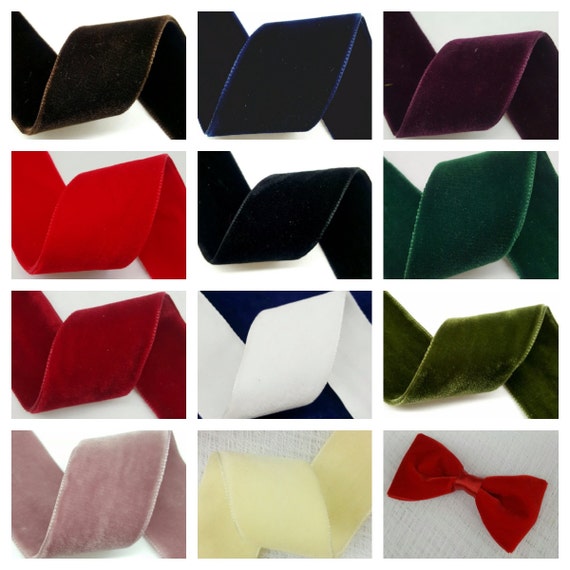 Double Face Nylvalour Swiss Velvet Nylon Ribbon, 1.5"-Inch Selling Per Yard
