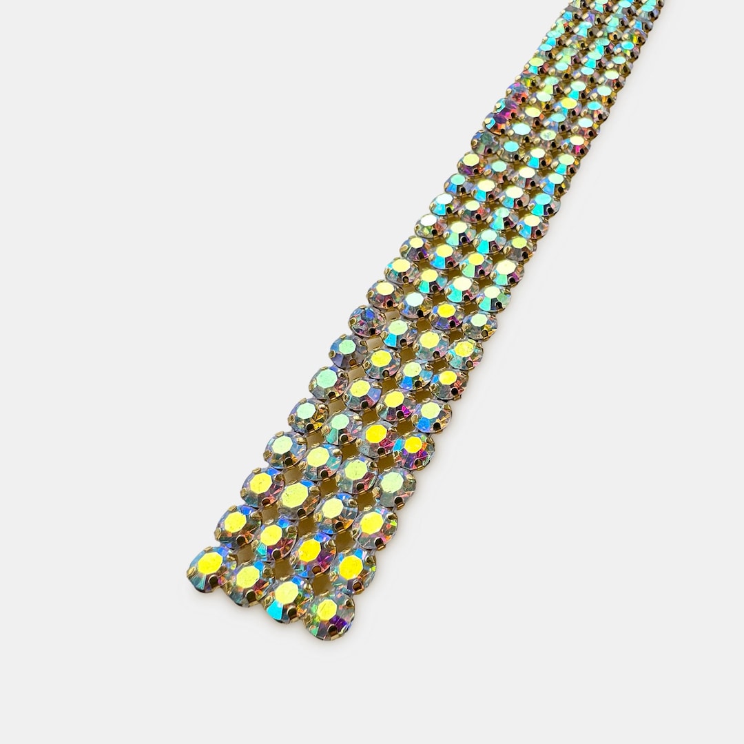 AB Gold Iridescent Rhinestone Banding Trim – 1 to 12 Rows – Premium ...