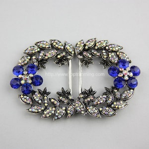 Fibbia per cintura vintage con strass, chiusure con strass.
