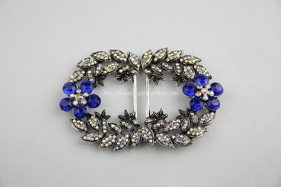 Vintage Rhinestone Belt Buckle, Rhinestone Closures. - Etsy display picture 3