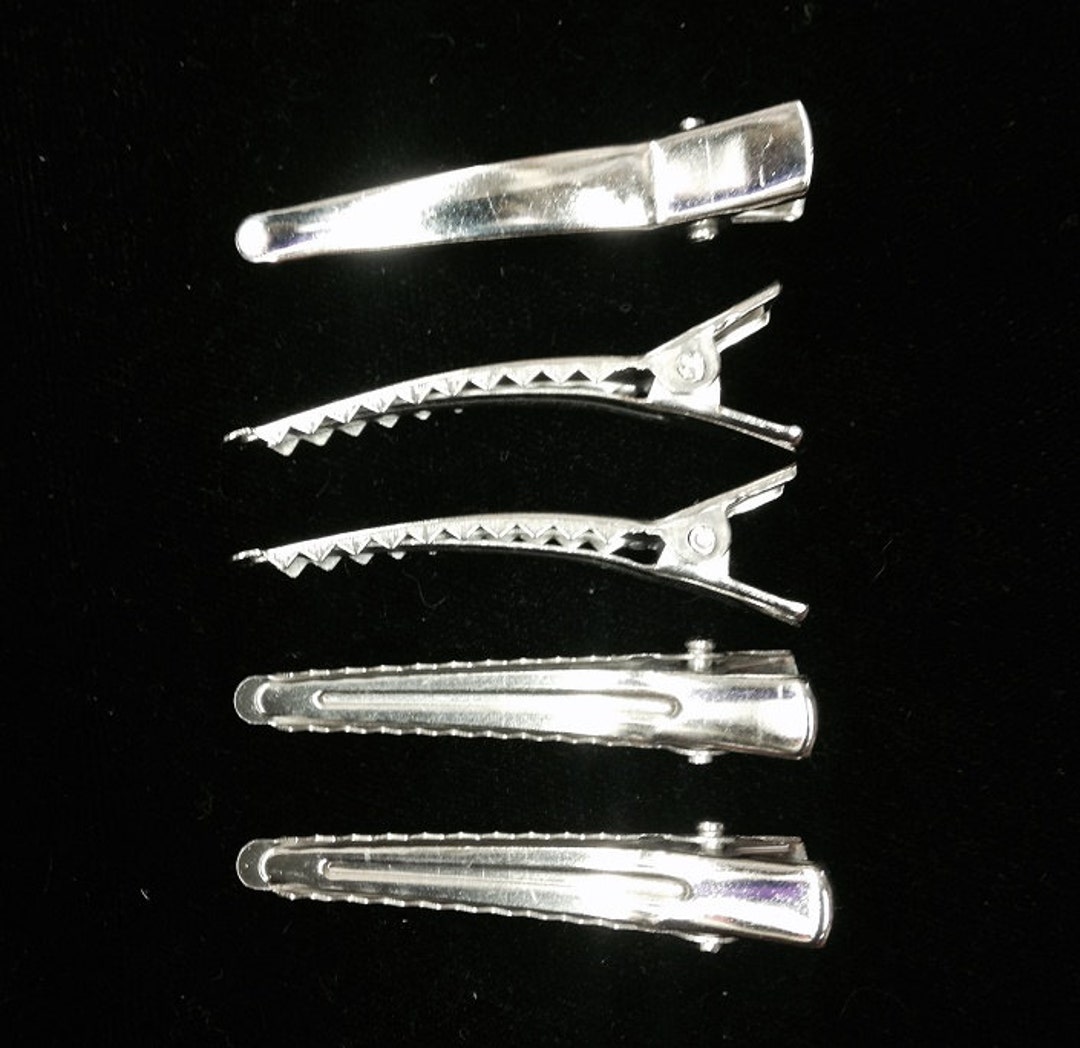 Mini Alligator Hair Clips With Teeth in Silver Metal Tone. Etsy