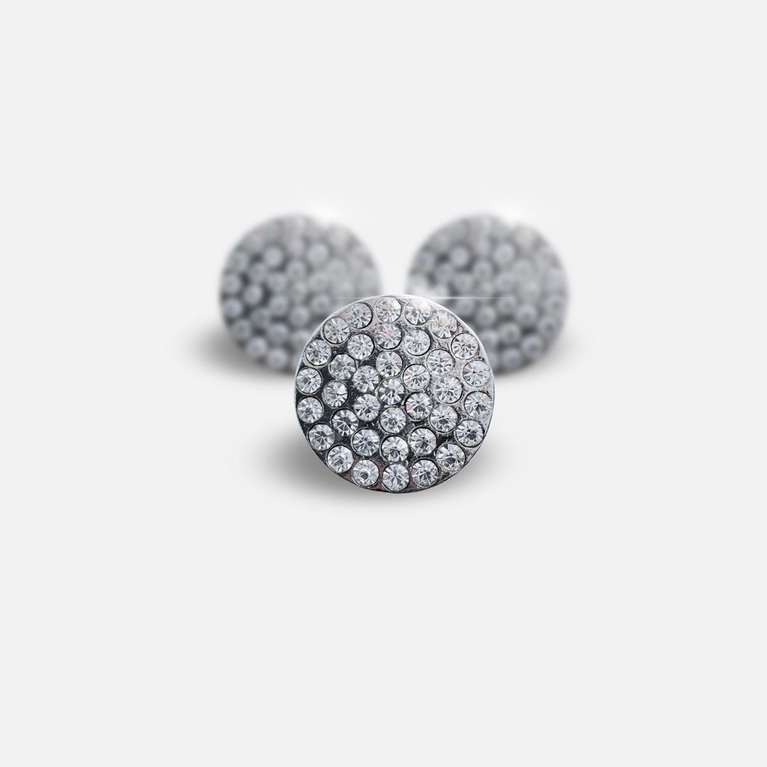 Large Round Rhinestone Button 1.25” – Crystal Embellishment W/ Shank ...