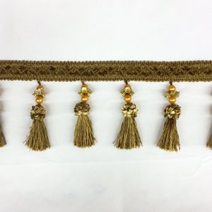 One Yard (36 inches) Of Curtain Beaded Tassel Fringe in Trimming