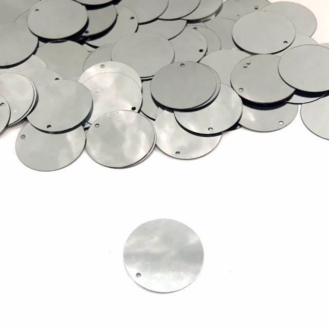 Large Sequins 25mm Pvc Flat Round 200pcs Loose Paillettes Sequin 1 Side  Hole Pen