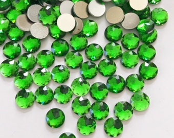 Verde Esmeralda Ronda Resina Acrílica 8mm Piedras Pegamento On/No Hole - 1000 PCS