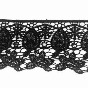1YRD schwarzer Spitze Applique, Braut Haar Applikationen, Hochzeit Spitzen Applikationen, Spitzen Ausschnitt und Schleier. Preis pro 1 Yard