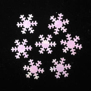 19mm Snowflake Snow White AB OR Silver Metallic Sequin Loose Paillettes. Ornaments, embellishments, costumes, crafts. 700pcs/pk=30Gram