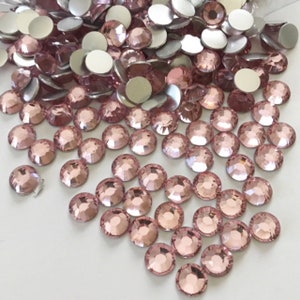Light Rose Pink Round 8mm Acrylic Resin Stones Glue On/No Hole - 1000 PCS
