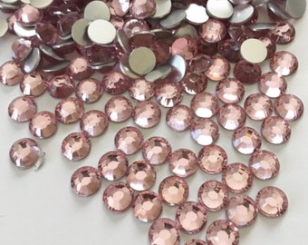 Light Rose Pink Round 8mm Acrylic Resin Stones Glue On/No Hole - 1000 PCS