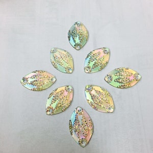 Resin Stone Navette Shape Flat Back Sew or Glue on Geometric Glitter Resin for DIY Earrings, Scrapbook Phone case, Bezel Selling Per Pack