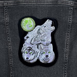 Wolf Pack Iron-On Patches – Two Sizes Available– Embroidered Appliqués for Jackets, Backpacks, and DIY Projects