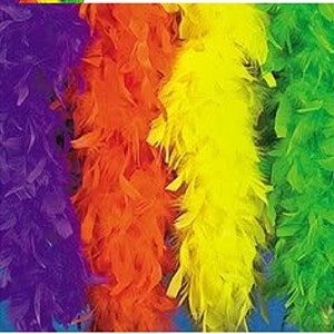 60gram  72" Turkey Chandelle Feather Boas,  Pick Up (White .Royal Blue)