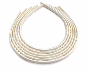 Beige Plastic Headbands (Sold in Set of 6 Pieces)