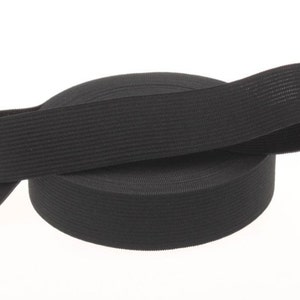 1.5&quot; Wide Elastic Band by the Roll (50 Yards) ,Waisband Elastic, Knitted Wide Black and White Elastic, Sewing Elastic
