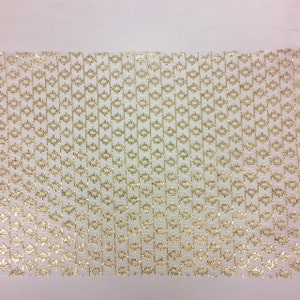 6&quot; Wide Metallic Gold Lace Ribbon - Price Per 4 Yards