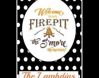Flag - Welcome to Our Firepit the S'more the merrier/Garden Flag/Decorative item for your walkway/yard/campsite...Free Shipping!