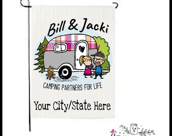 Flag - Camping Partners Choose Person, Persons/Personalized Garden Flag/Decorative item for campsite/yard...Free Shipping!