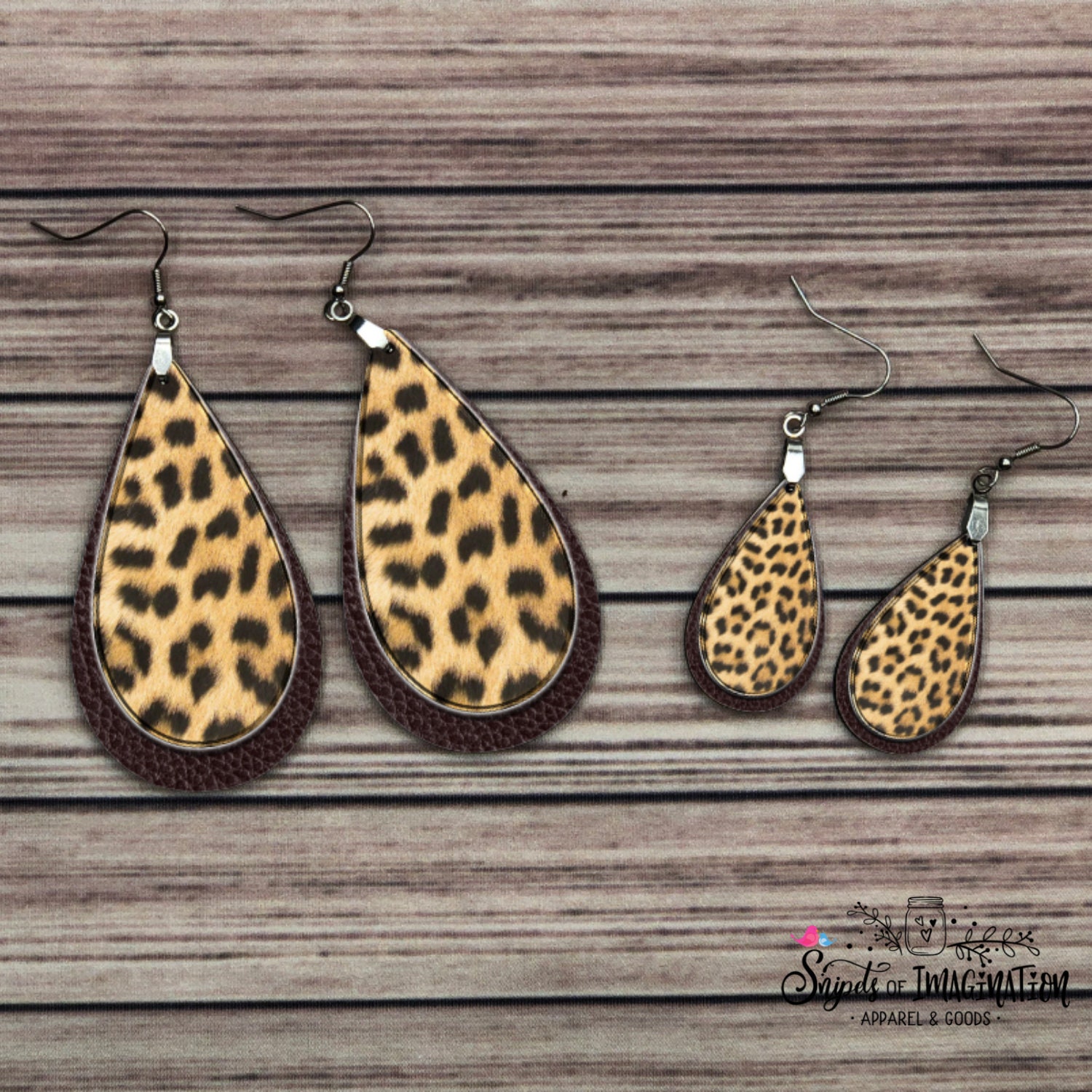 Gold and Red Leopard Earrings Hardboard Teardrop Dangle Gold and Red Leopard Earrings Hardboard Teardrop Dangle