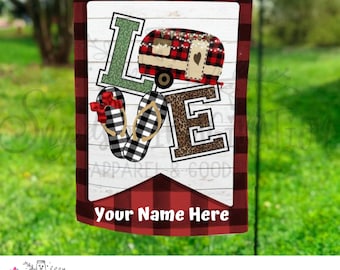 Flag - Camper Love Buffalo Plaid Polka Dot Farmhouse/Garden Flag/Decorative item for your walkway/yard...Free Shipping!
