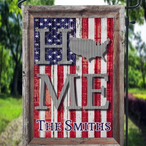 Flag - United States Flag HOME Personalized with name/Decorative item for your walkway/yard..Free Shipping!