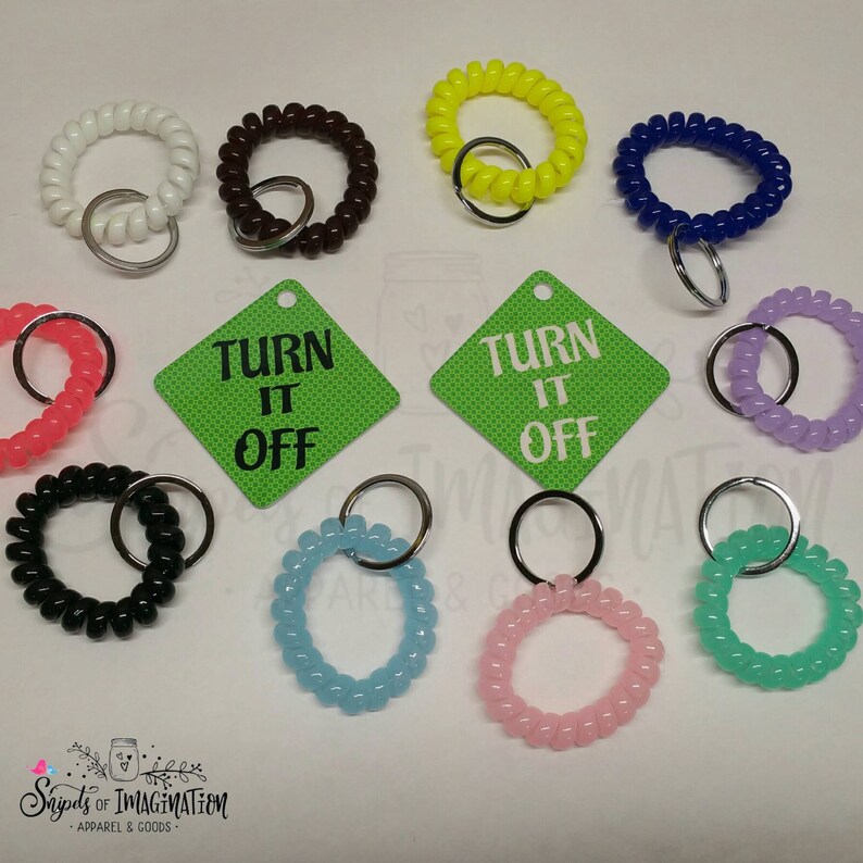 Reminder KeychainBobble Poles /& Barrels Logo on back ***Includes Free Domestic Shipping*** Keychain TURN IT OFF!