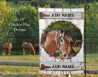 Flag - Horses Personalized with name and/or saying/Decorative item for your walkway/yard..Free Shipping!